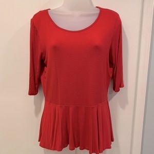Red Peplum Top from Urban Outfitters, Size Medium